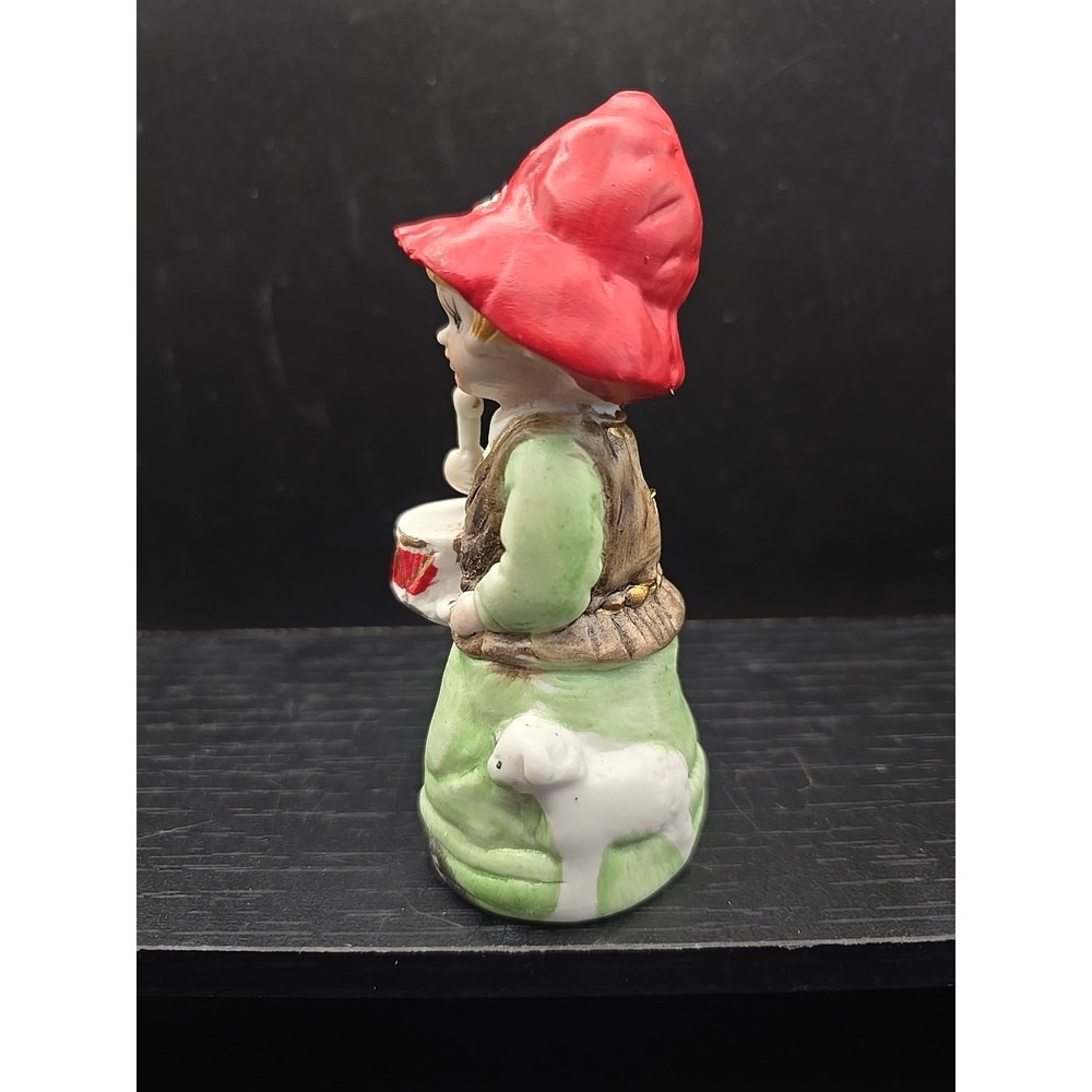 Vintage Christmas Boy Ceramic Figurine Bell With Drum and Lamb 1980 - Picture 4 of 6